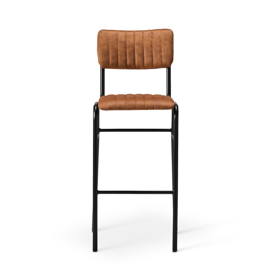 Bourbon Vintage Style Faux Suede Bar Stool